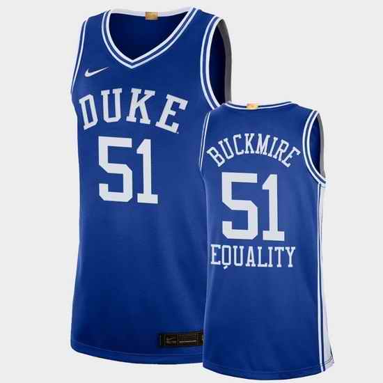 Men Duke Blue Devils Mike Buckmire Equality Social Justice Blue College Basketball Jersey